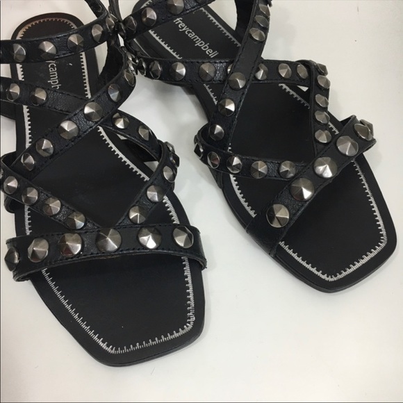 NWOT Jeffrey Campbell Calath black studded sandals - Picture 2 of 4